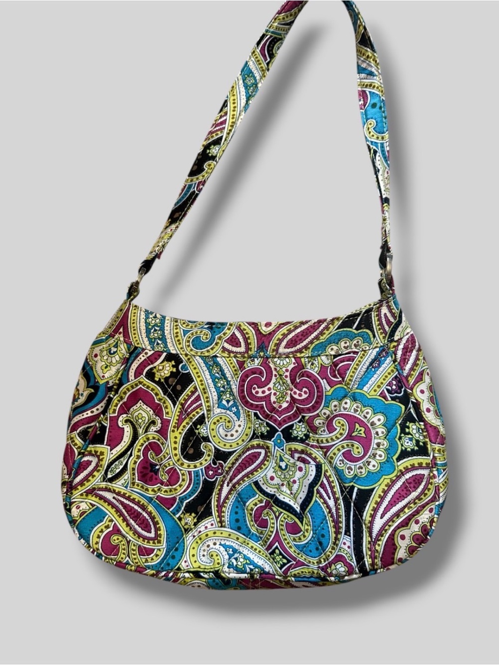 Vera Bradley Multicolor Paisley Shoulder Bag in Teal, Magenta, Yellow and Black